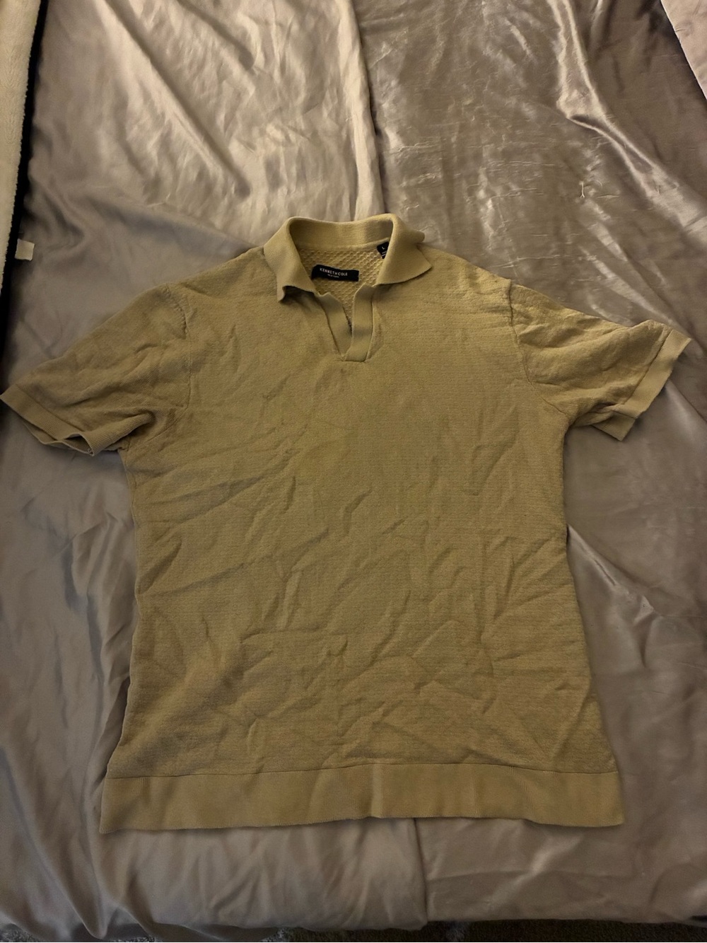 Kenneth Cole Tan Short Sleeve Knit Polo